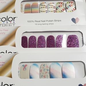4 new packs of color street nail strips
